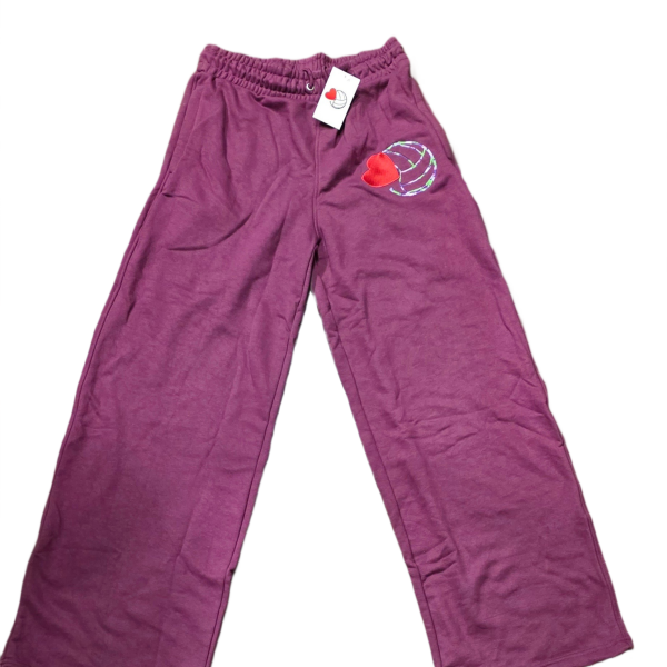 VOLLEYBALL PLUM WIDE LEG SWEATPANTS