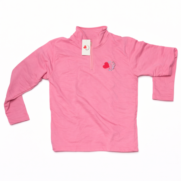 PINK Q-ZIP LOVE&VOLLEYBALL (EMBROIDERED)