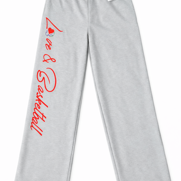 BASKETBALL GREY TAPERED LEG SWEATPANT (EMBROIDERED)