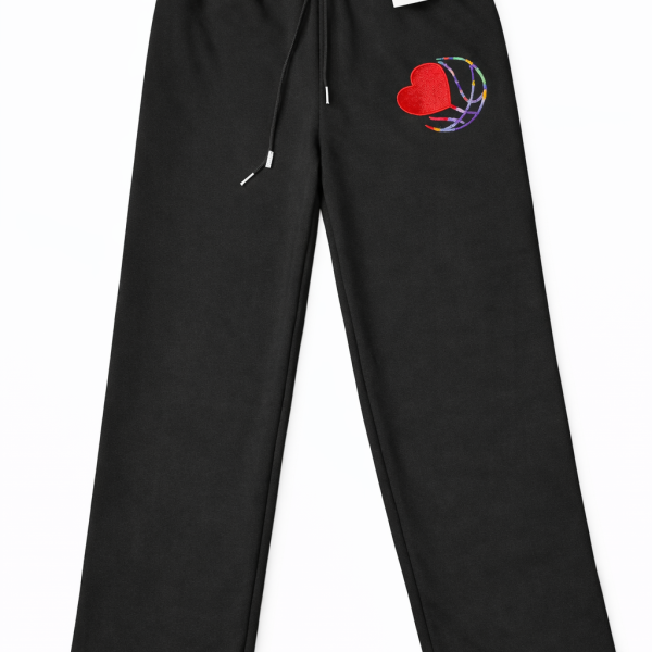 BASKETBALL BLACK WIDE LEG SWEATPANT (LOGO)