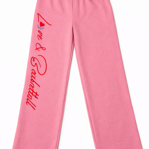 BASKETBALL PINK TAPERED LEG SWEATPANT (EMBROIDERED)