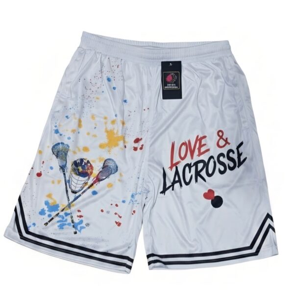 LOVE&LACROSSE DRI FIT SHORTS WHITE
