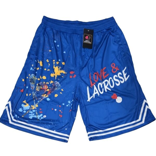 LOVE&LACROSSE DRI FIT SHORTS BLUE