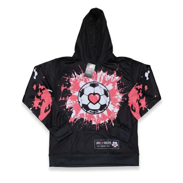 LOVE&SOCCER DRI-FIT HOODIE - BLACK & PINK